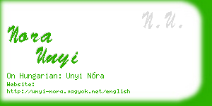 nora unyi business card