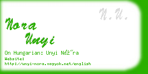 nora unyi business card
